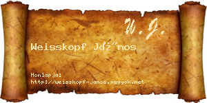 Weisskopf János névjegykártya